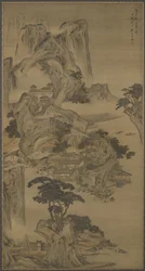 Důchodce na řece ve stylu Li Tanga, dynastie Čching, 1694 (tuš a barva na hedvábí)